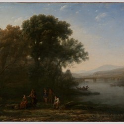 A few people in a lagoon